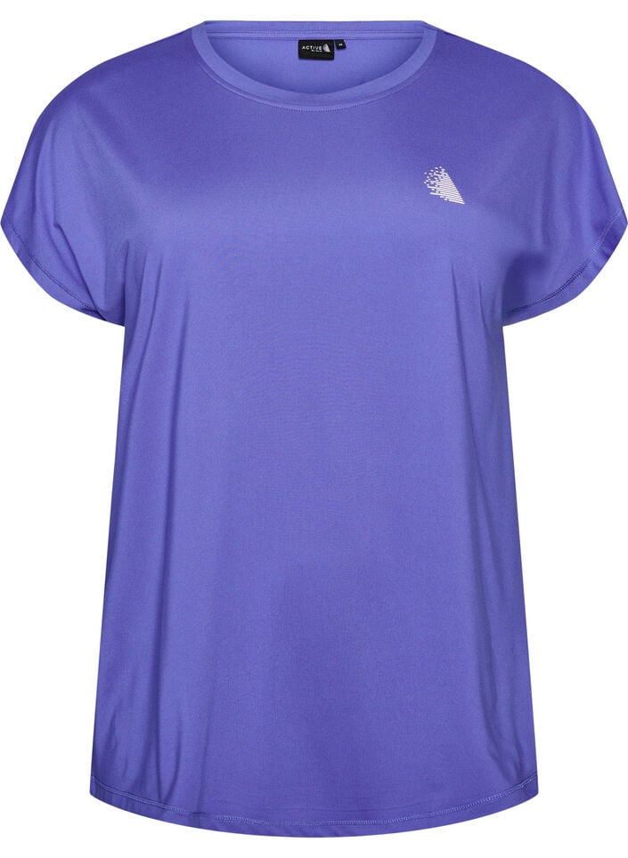 Einfarbiges Trainings-T-Shirt, Blau, Packshot image number 0