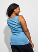 Top mit Spitzensaum, Blau, Model image number 2