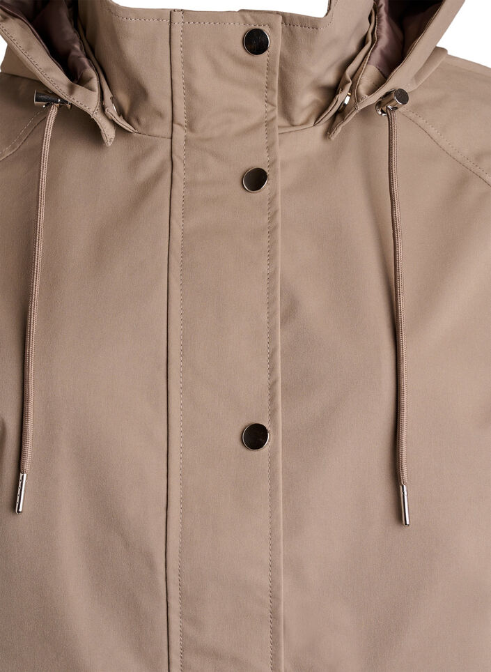 Kurze Fr&uuml;hlingsjacke mit abnehmbarer Kapuze, Beige, Packshot image number 2