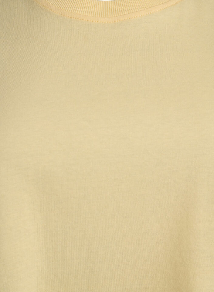 Basic-T-Shirt aus Baumwolle mit Rundhalsausschnitt, Gelb, Packshot image number 2