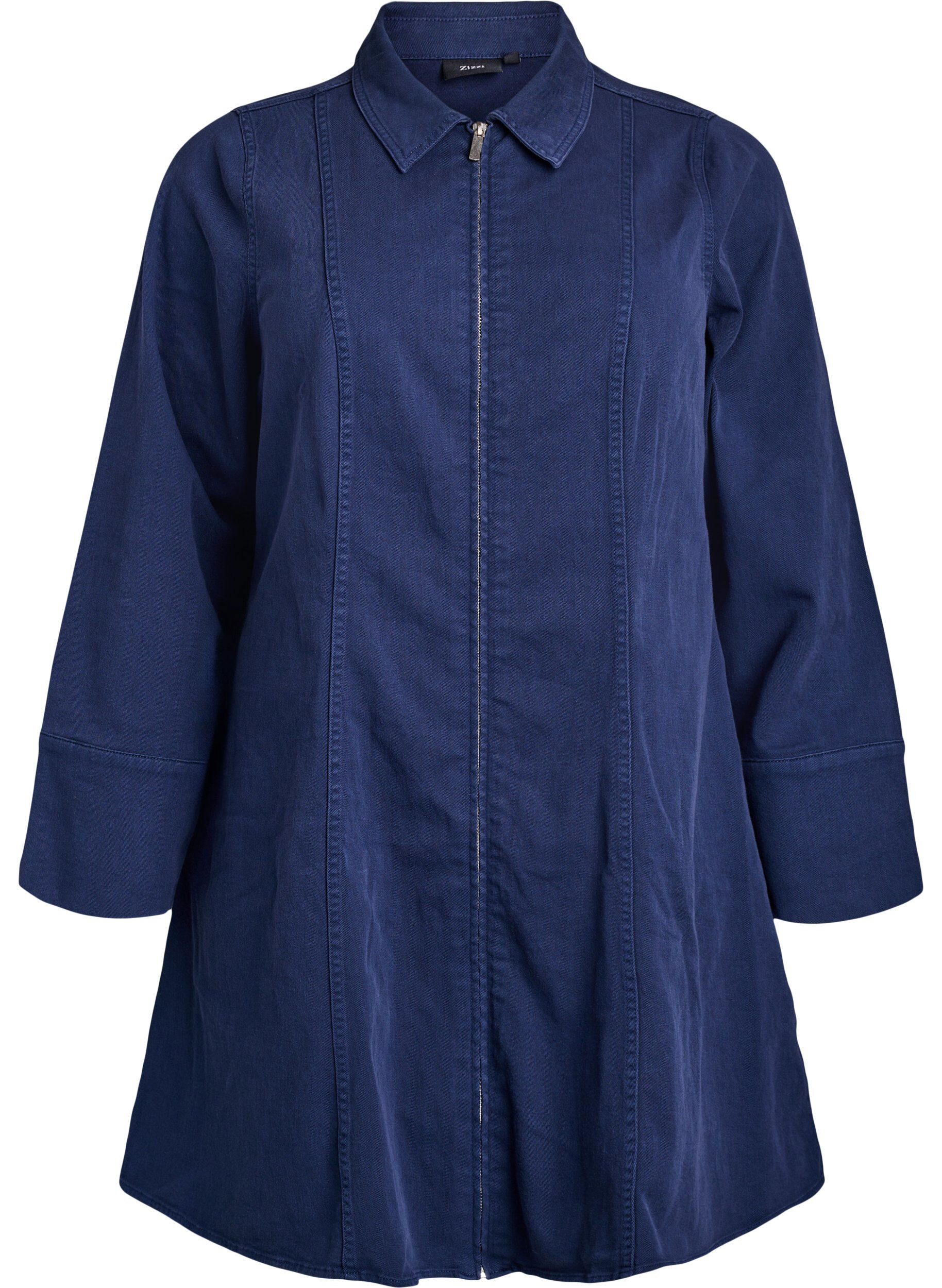 Kurzes Kleid aus Twill mit Rei&szlig;verschluss