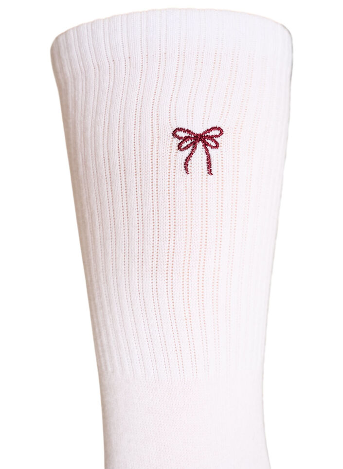 Socken aus Baumwolle mit Muster, Wei&szlig;, Packshot image number 2