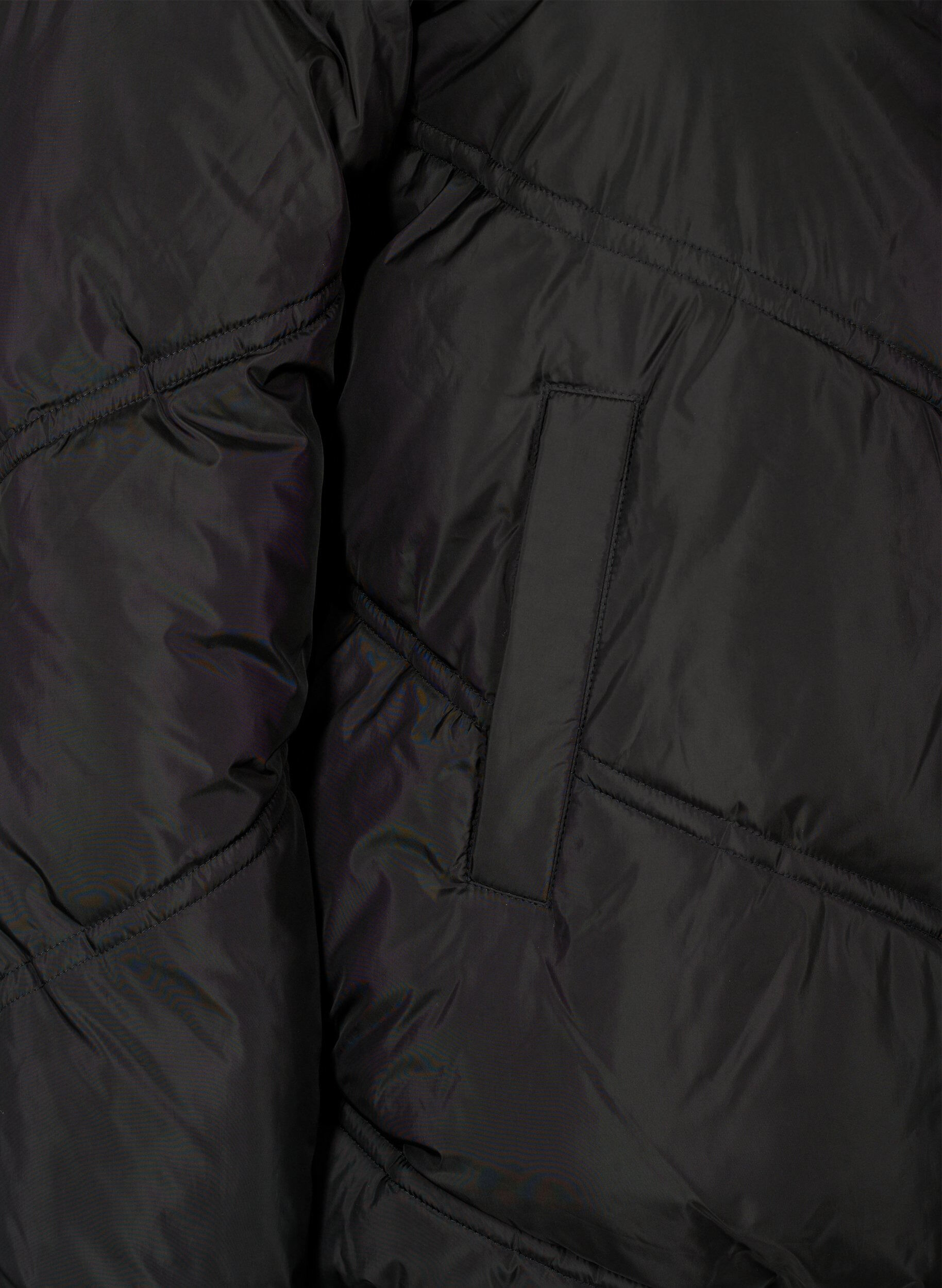 Zizzi Kurze Puffer-Winterjacke mit Taschen, Black, Packshot image number 3