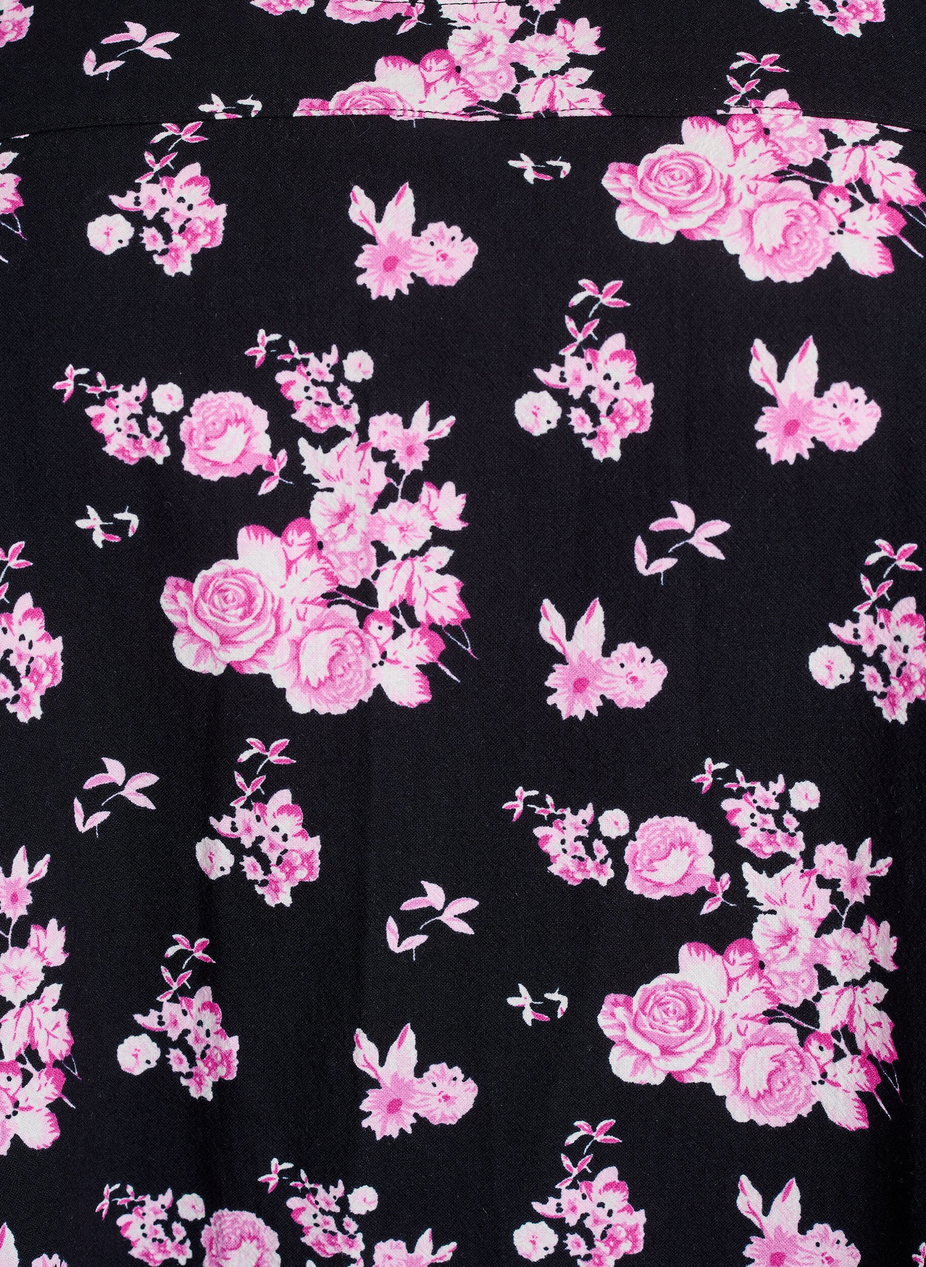 Zizzi Kurzes Baumwollkleid mit Gummisaum und langen &Auml;rmeln, Schwarz, Packshot image number 2