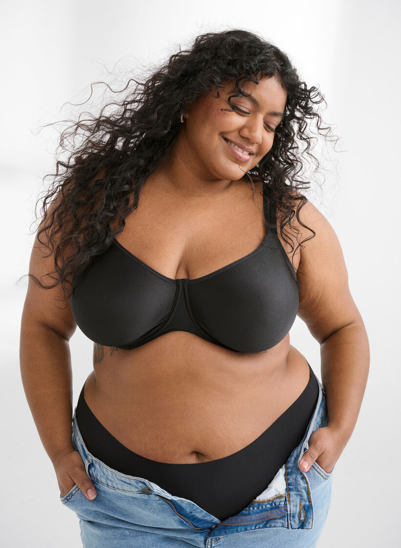 Vorgeformter BH mit voller Abdeckung und starkem Halt, Schwarz, Image image number 0