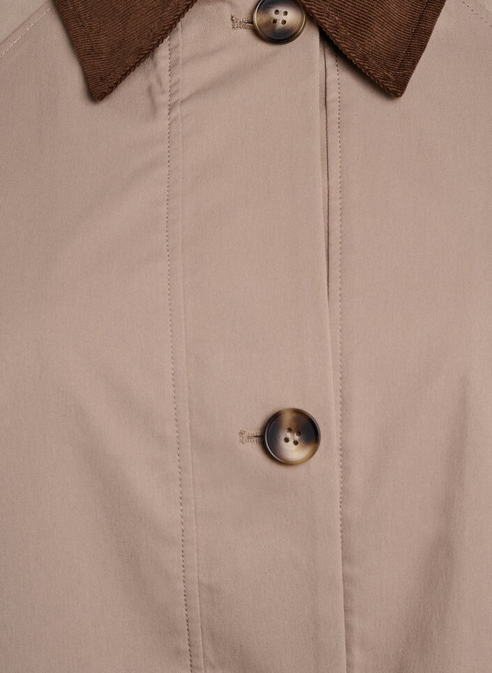 Frühlingsjacke mit kontrastierenden Corddetails, Desert Taupe, Packshot image number 2