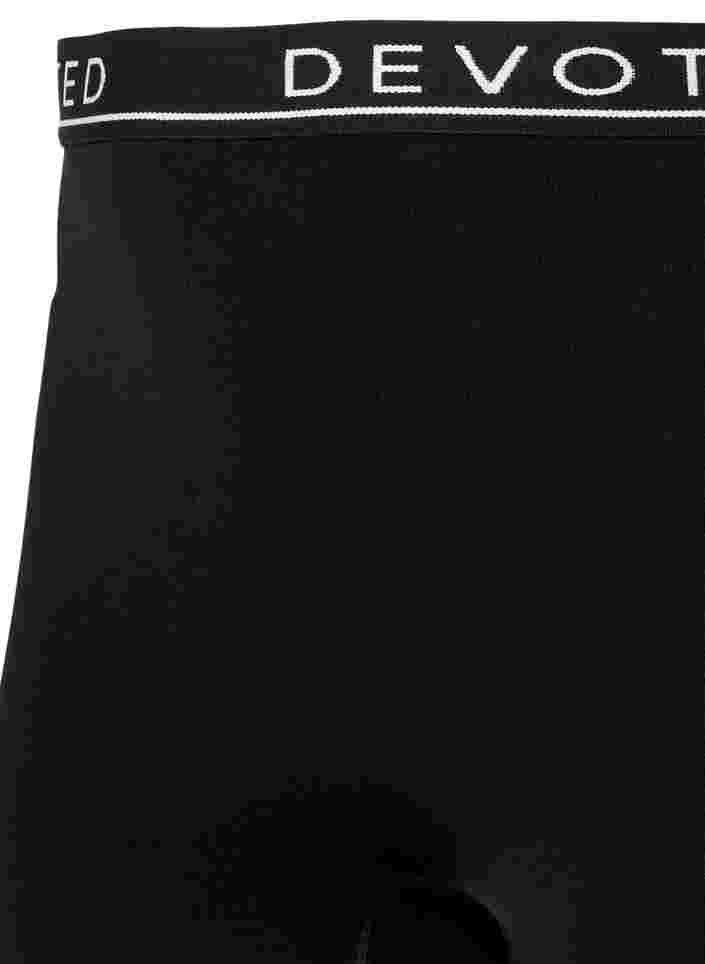 Nahtlose Shorts mit Textprint, Black, Packshot image number 2
