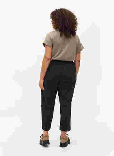 Cropped Hose aus Baumwolle, Black, Model image number 1