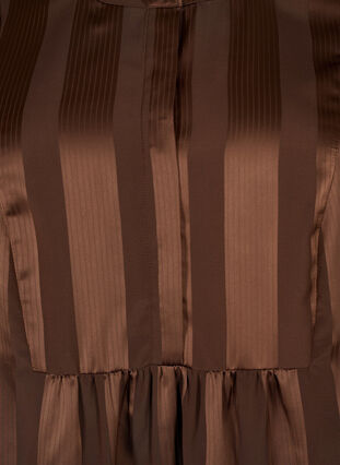 A-Linien-Kleid mit Streifen und 1/2-Ärmeln, Chestnut, Packshot image number 2