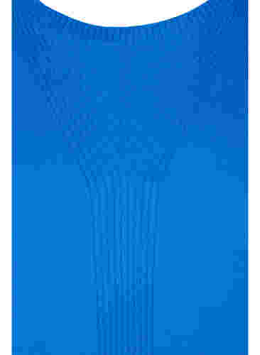 Unifarbene Strickbluse mit Rippedetails, Skydiver Mel., Packshot image number 2