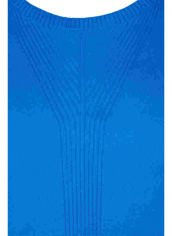 Unifarbene Strickbluse mit Rippedetails, Skydiver Mel., Packshot image number 2