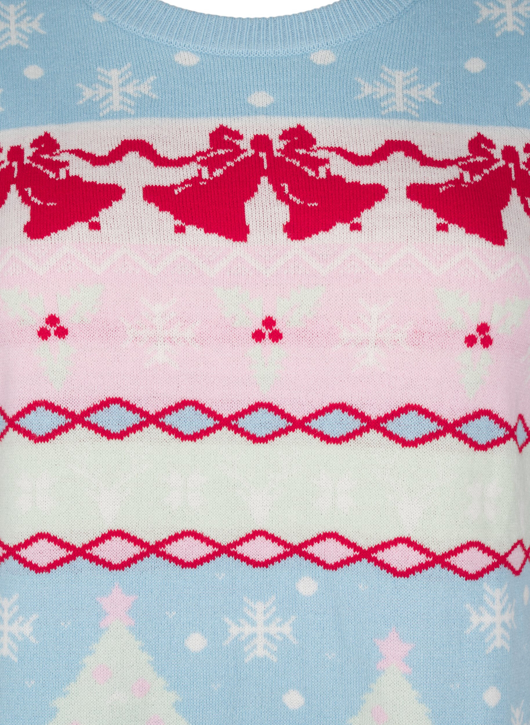 Zizzi Gestricktes Weihnachtskleid, Cerulean Comb, Packshot image number 2