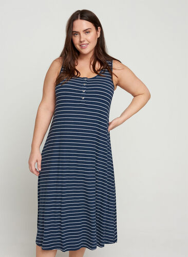 Kleid, Mood Indigo and white stripe, Model image number 0