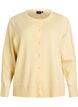 Feinstrick-Strickjacke mit Rundhalsausschnitt, Gelb, Packshot image number 0