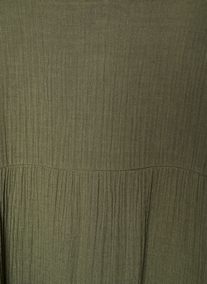 Midikleid in A-Linie aus Baumwoll-Musselin, Gr&uuml;n, Packshot image number 2