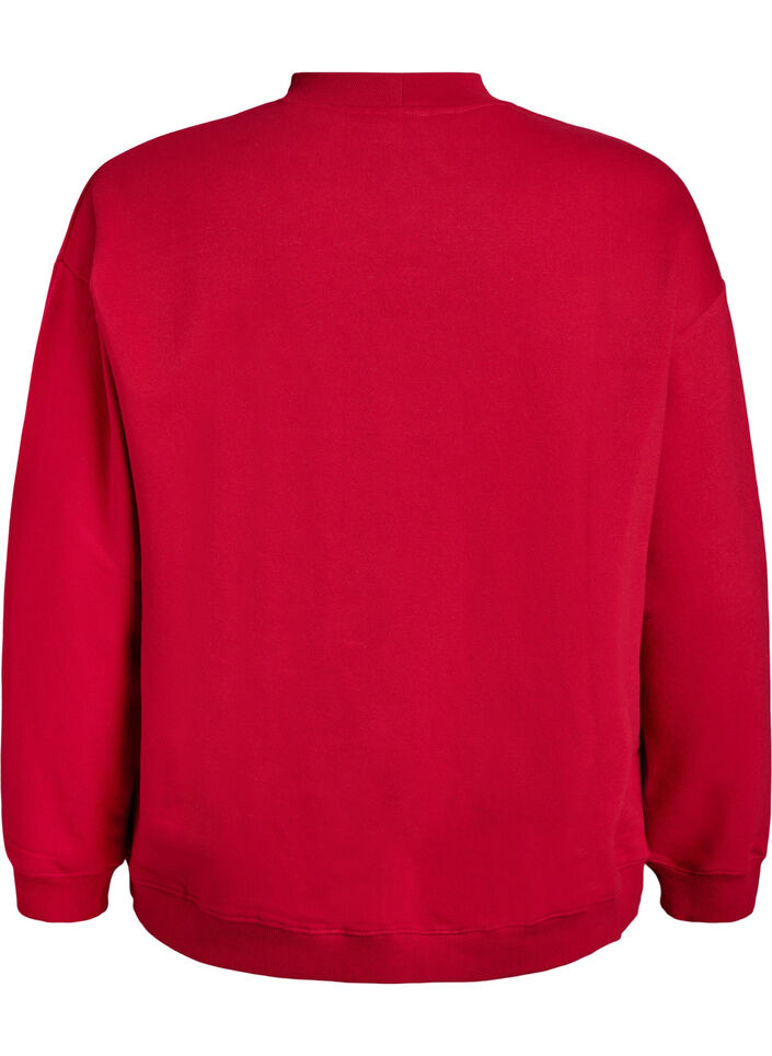 Sweatshirt mit hohem Kragen und langen &Auml;rmeln, Rot, Packshot image number 1
