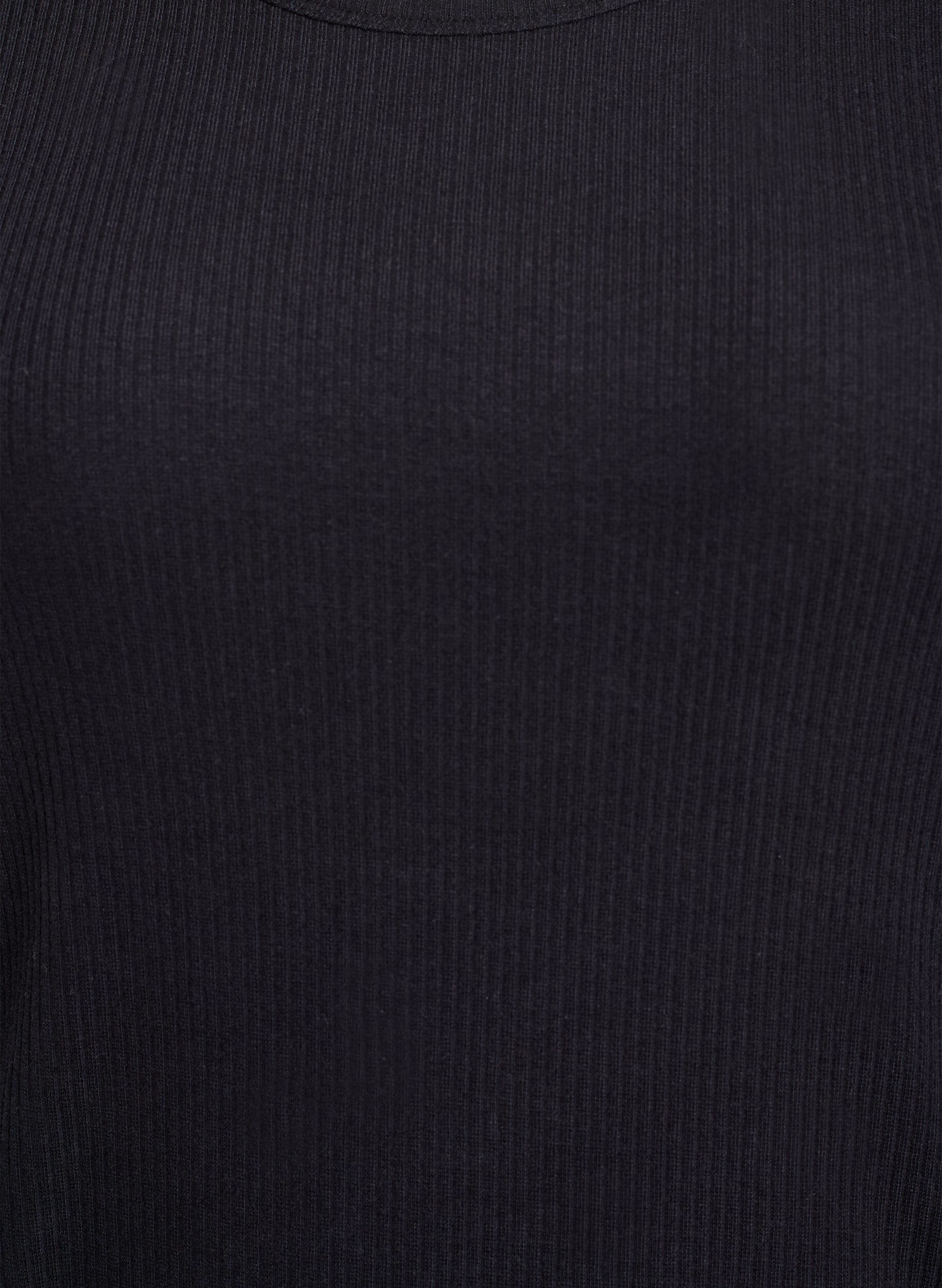 Zizzi T-Shirtkleid aus geripptem Jersey in Kniel&auml;nge, Schwarz, Packshot image number 2