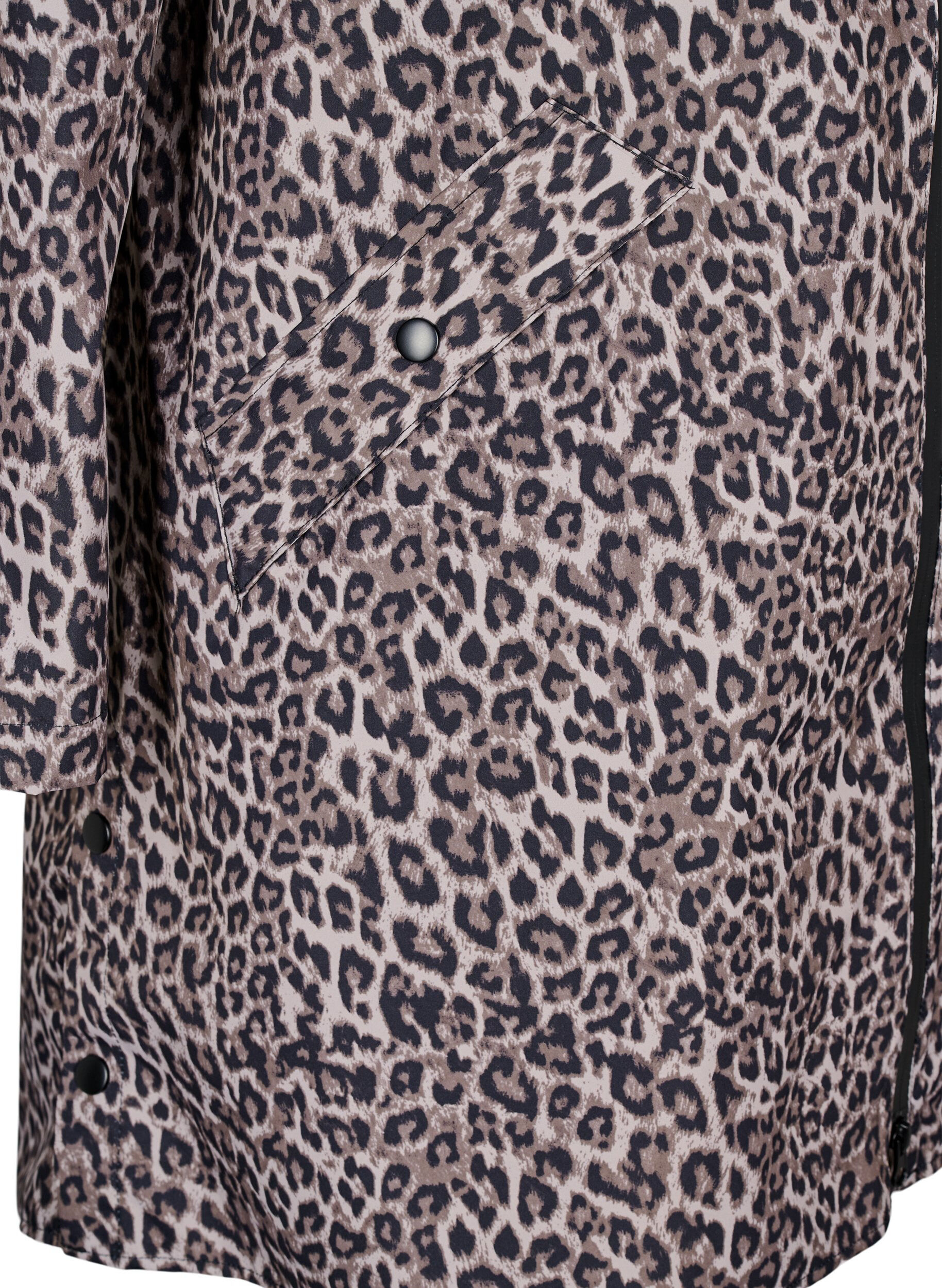 Zizzi Regenjacke mit Taschen und Kapuze, Braun, Packshot image number 3