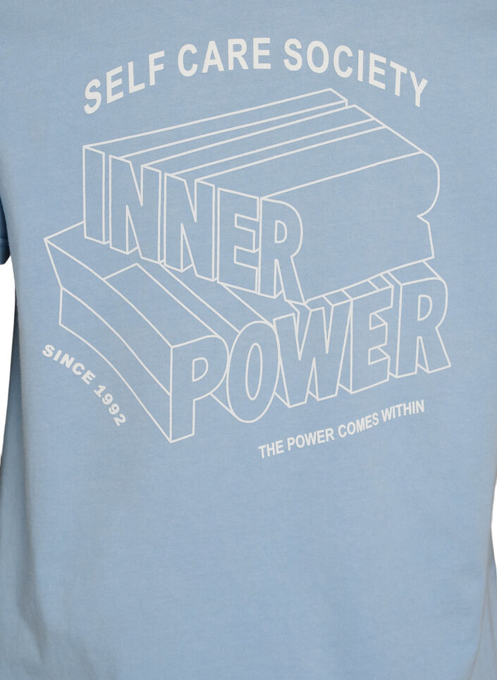 Grafik-T-Shirt aus Bio-Baumwolle, Blau, Packshot image number 3