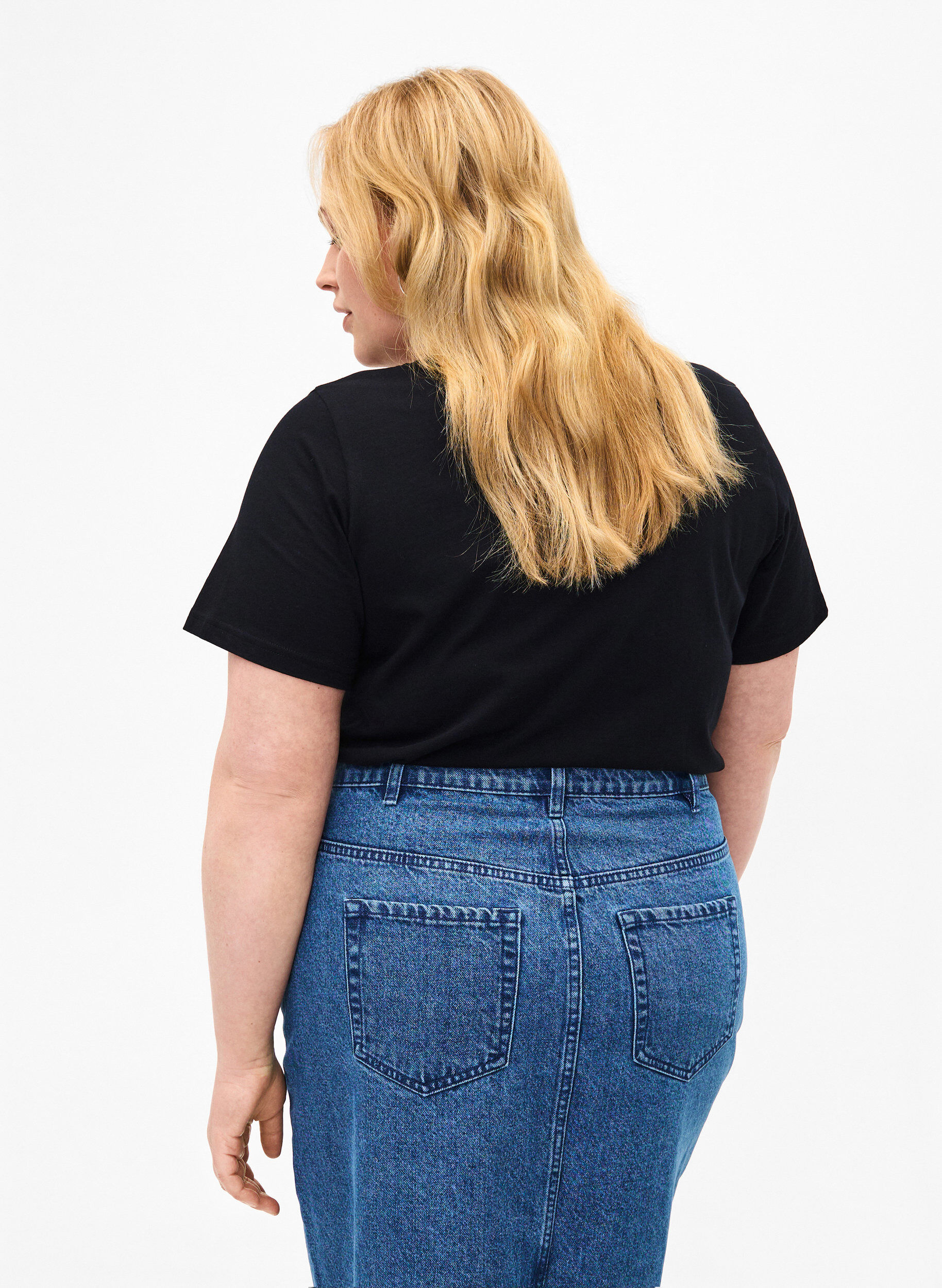 Zizzi T-Shirt mit Strasssteinen, Black W. Rhinestones, Model image number 1