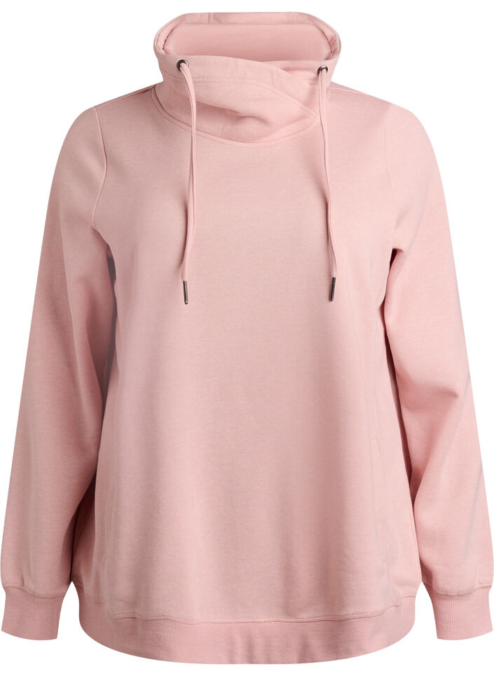 Sweatshirt mit hohem Kragen und Taschen, Rot, Packshot image number 0