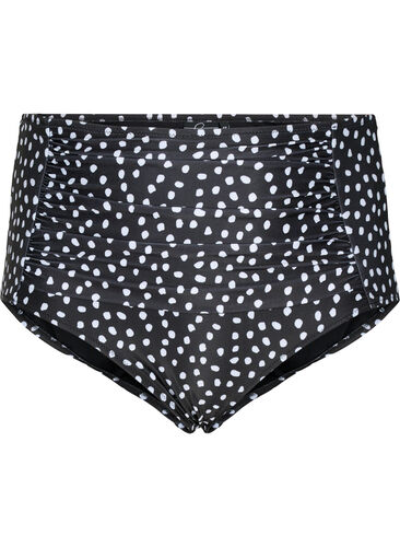 Extra hoch taillierte Bikini-Hose mit Print, Black White Dot, Packshot image number 0