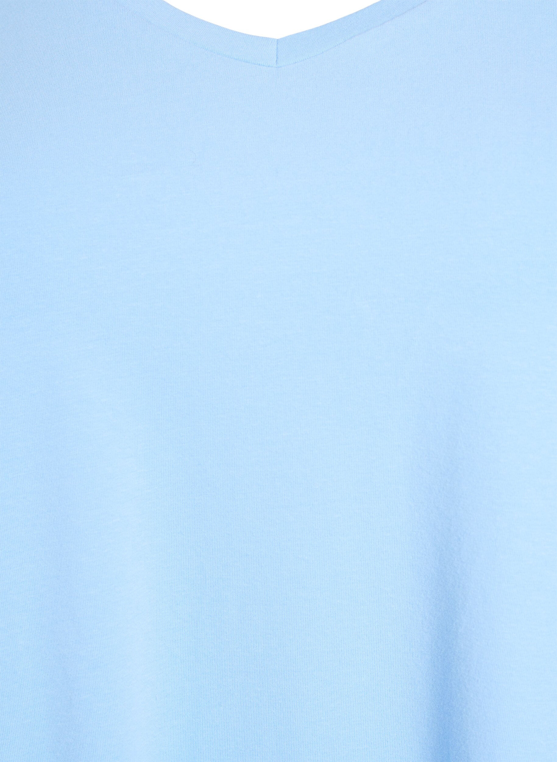 Zizzi Einfarbiges Basic-T-Shirt aus Baumwolle, Blau, Packshot image number 2