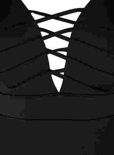 Badeanzug mit Schnurdetails, Black, Packshot image number 2