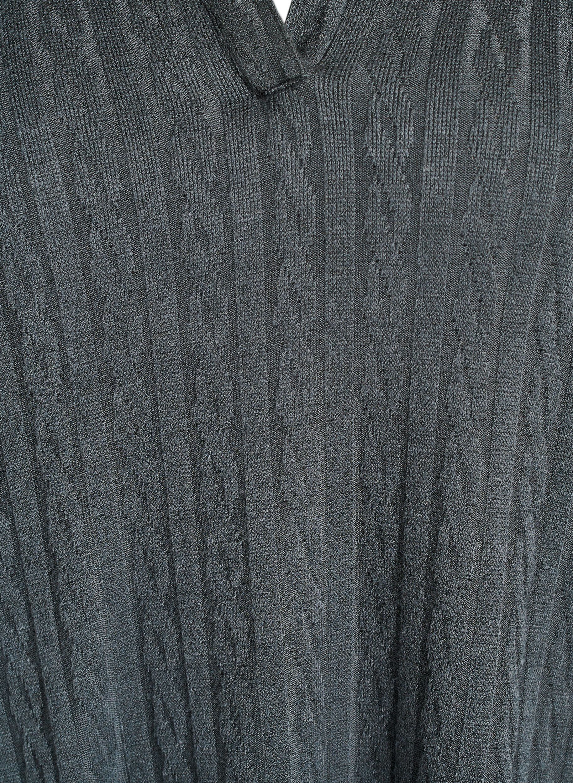 Zizzi Strickbluse mit Kragen und Zopfmuster, Gr&uuml;n, Packshot image number 2