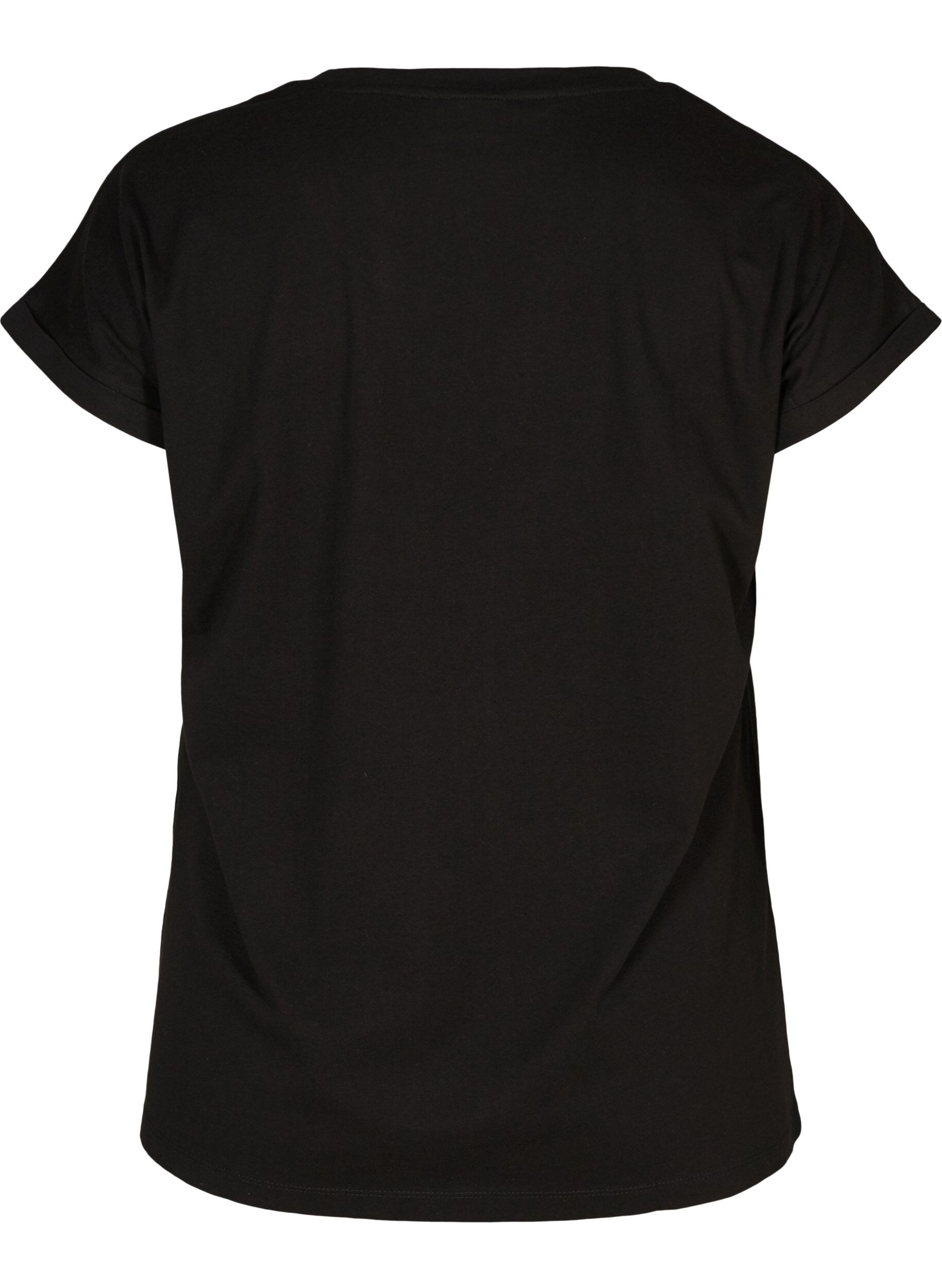 Zizzi T-Shirt, Black, Packshot image number 1