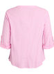 Hemdbluse aus Baumwolle mit V-Ausschnitt, Pink, Packshot image number 1