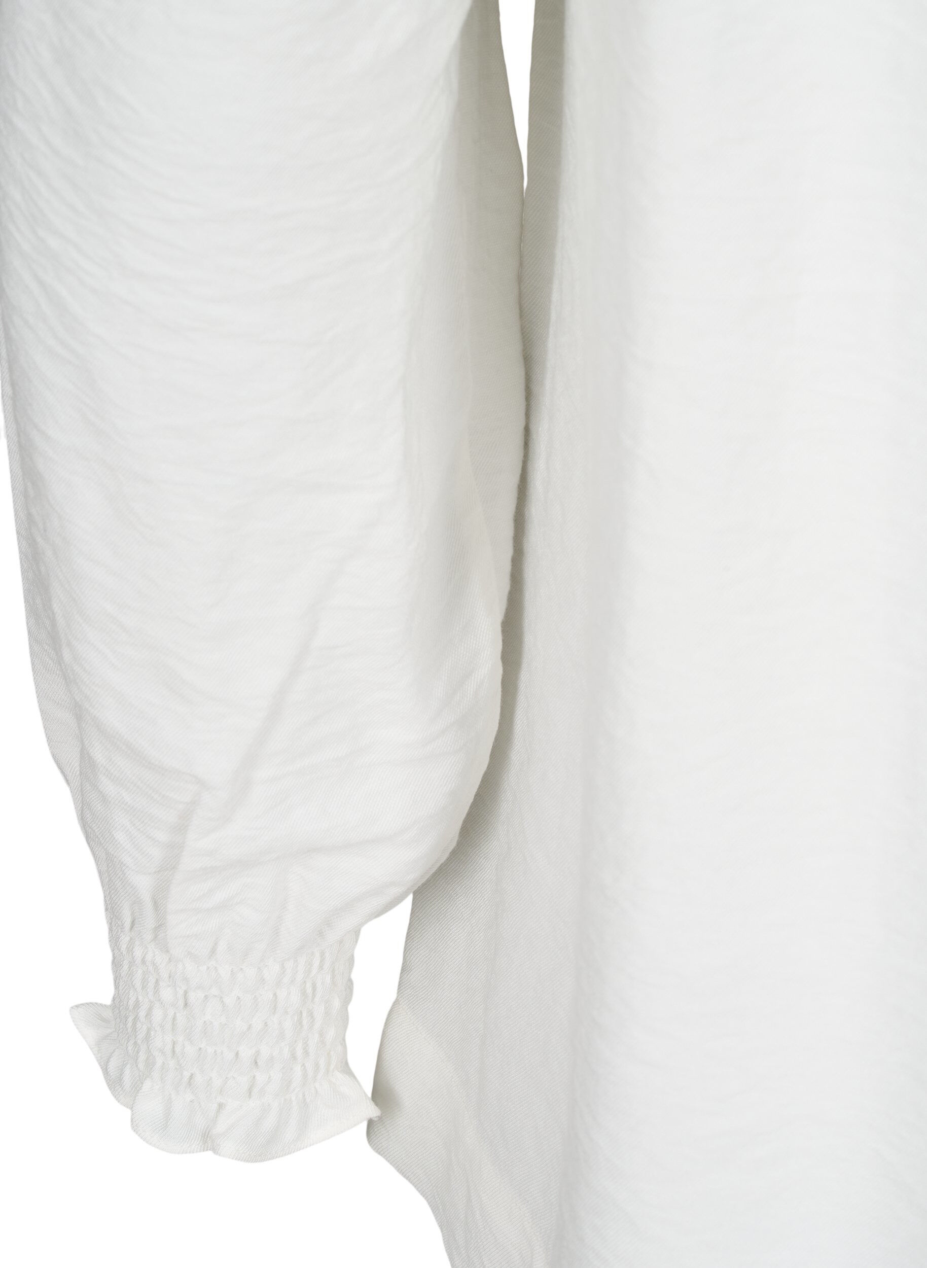 Zizzi Bluse mit R&uuml;schenkragen, Vanille, Packshot image number 3