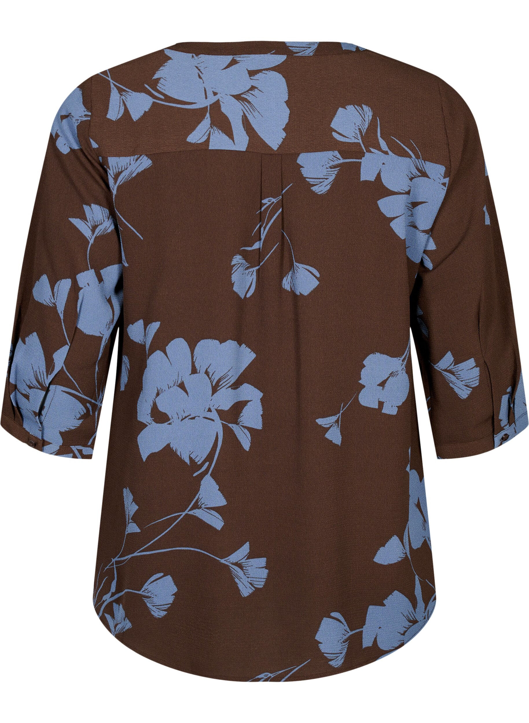 Zizzi Gepunktete Bluse mit 3/4-&Auml;rmeln , Falcon Flower, Packshot image number 1