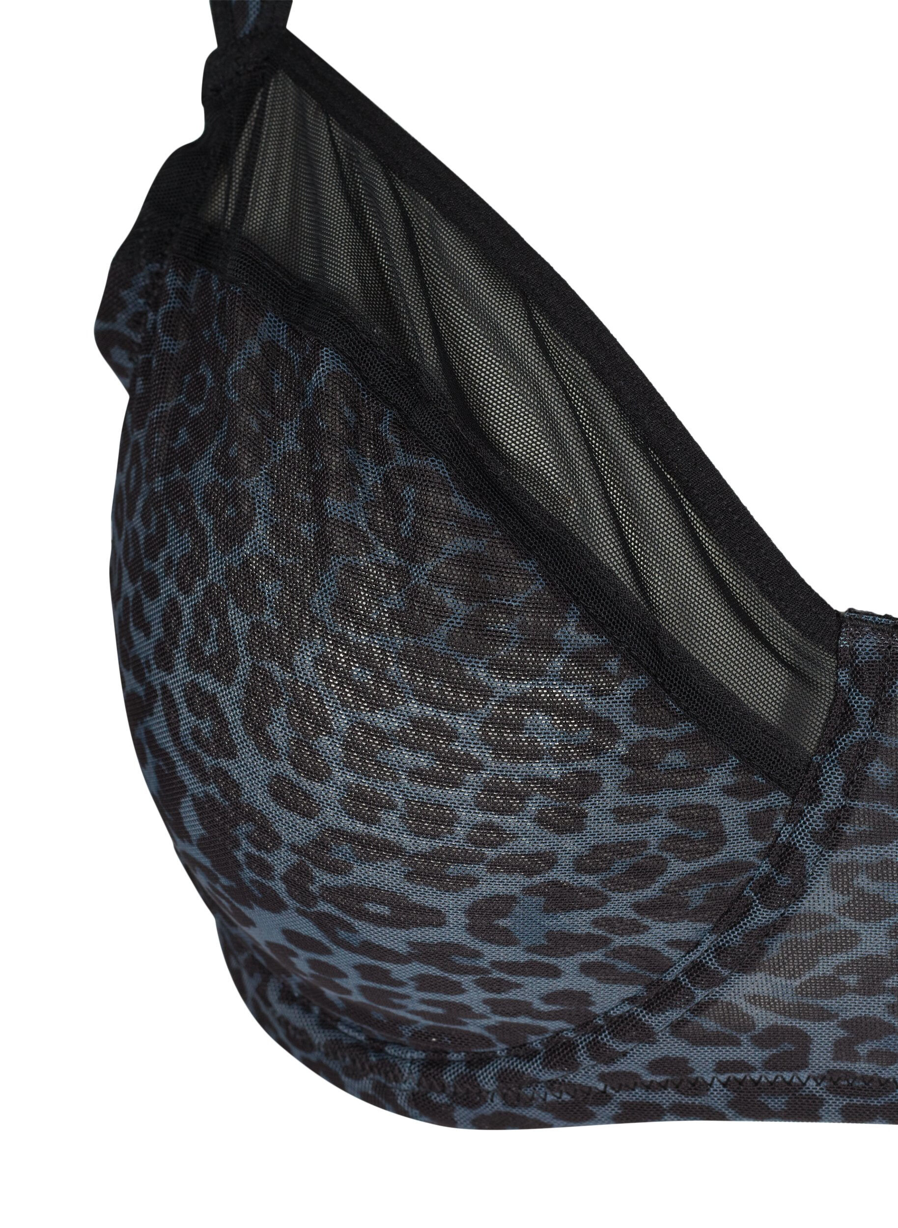 Zizzi BH mit Blumenprint und Mesh, Grey Leopard, Packshot image number 2