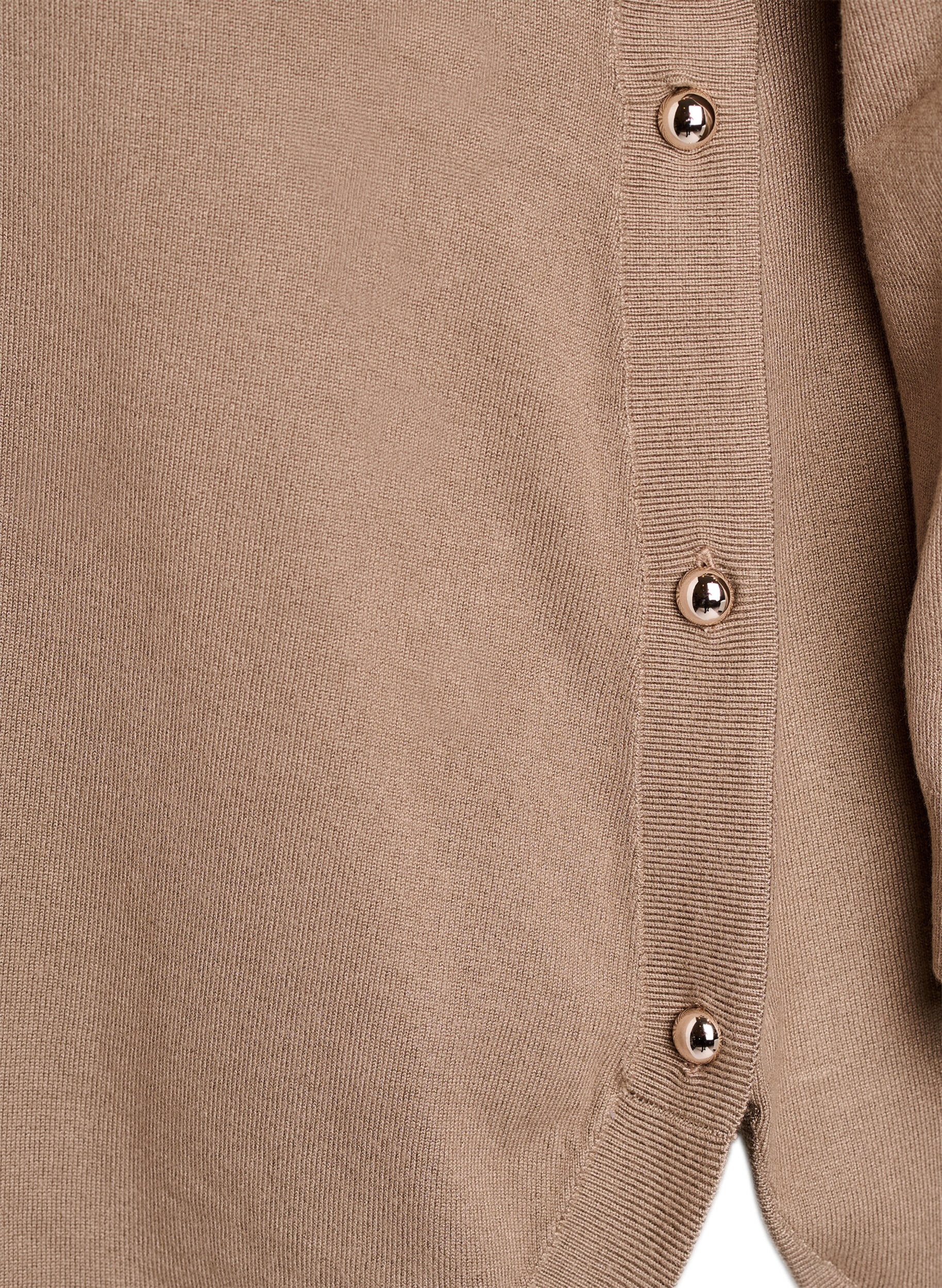 ZizziStrickbluse mit seitlichen Kn&ouml;pfen, Beige, Packshot image number 3