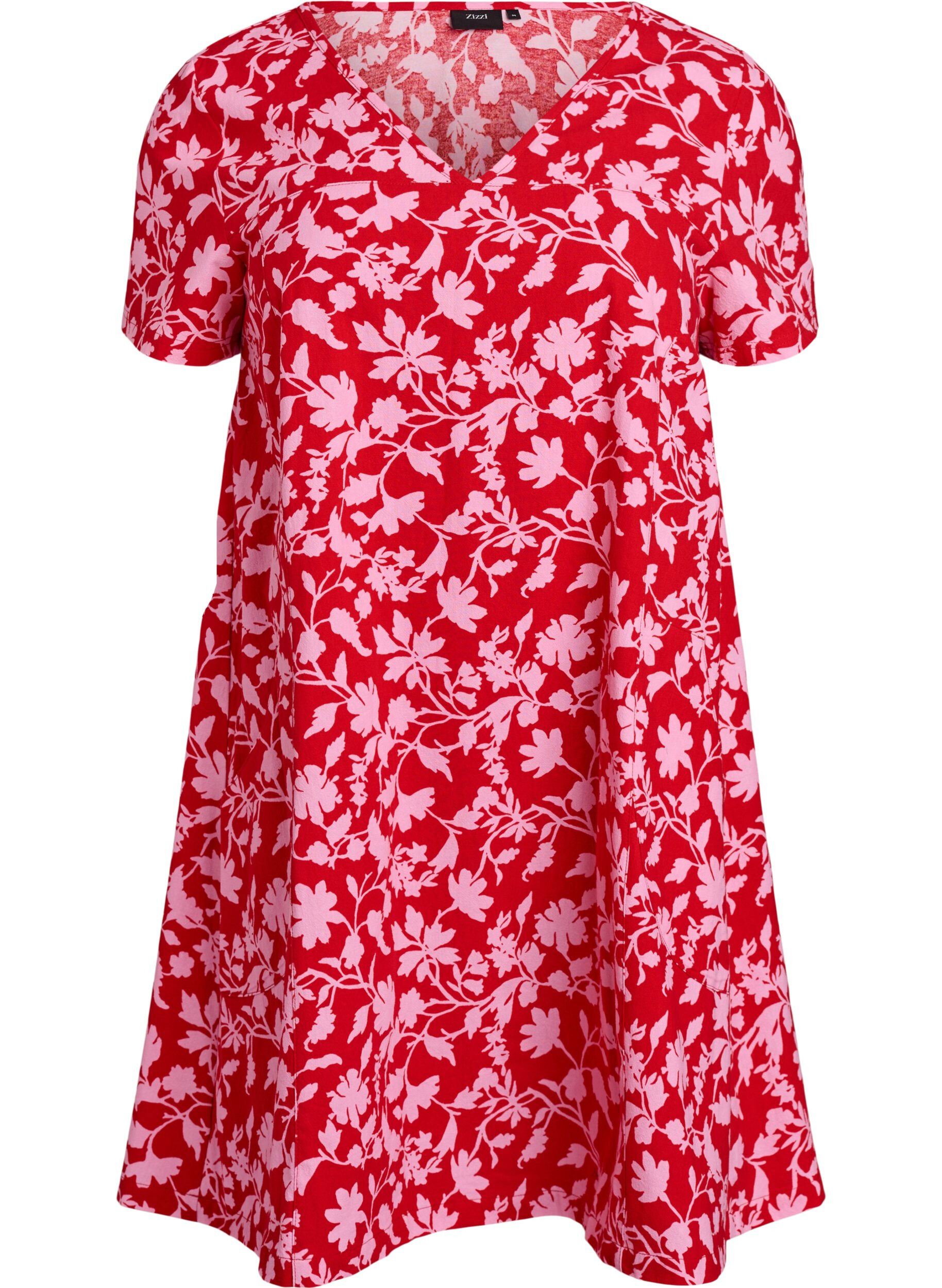 Kurzes A-Linien-Kleid mit floralem Print