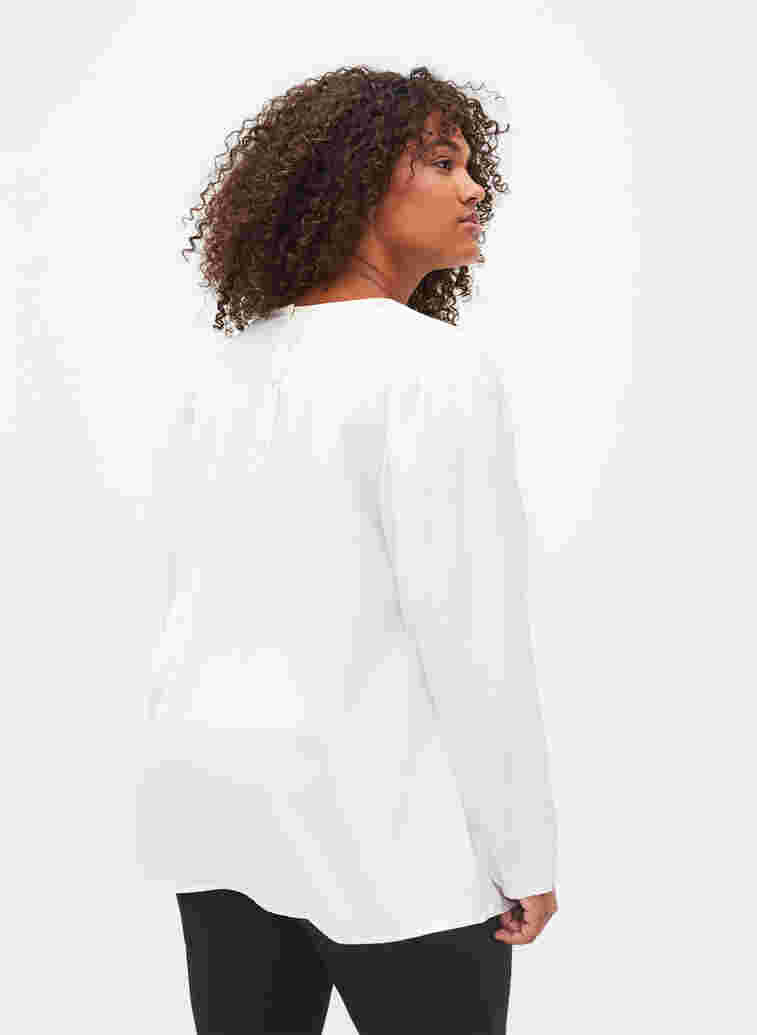Langärmelige Bluse mit Rundhalsausschnitt, Snow White, Model image number 1