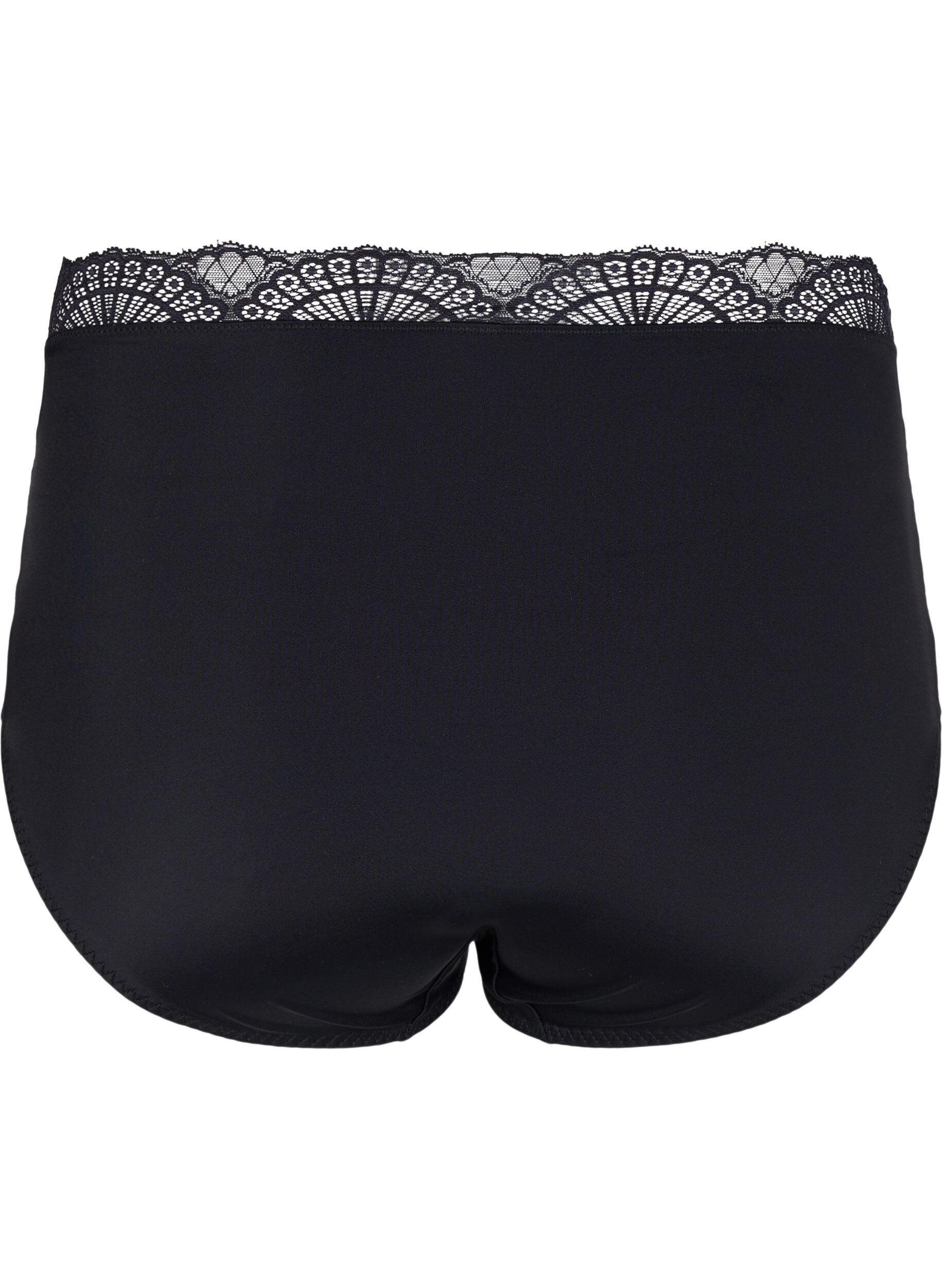 Zizzi 	 Tai Panty mit Spitze und hoher Taille, Black, Packshot image number 1