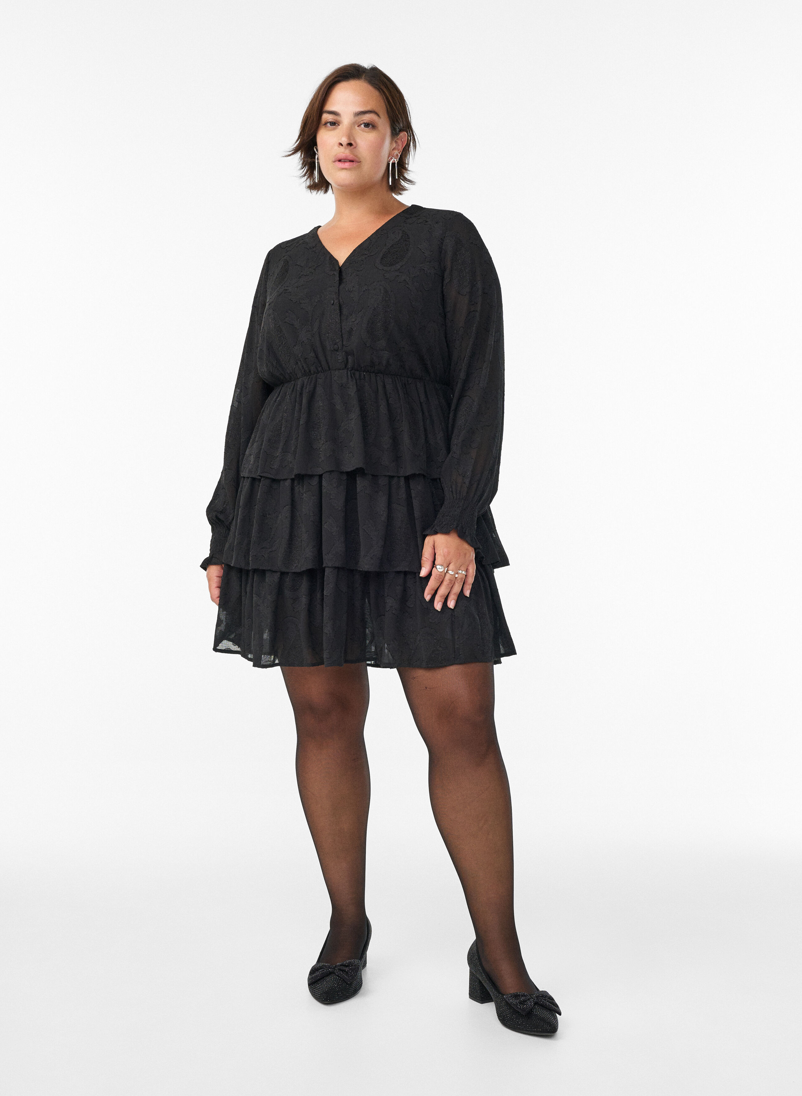 Zizzi Kleid mit R&uuml;schen, , Model