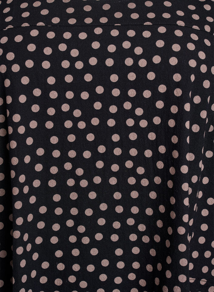 Kurzärmliges Baumwollkleid mit Aufdruck, Braun, Packshot image number 2