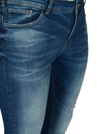 Extra Slim Fit Sanna Jeans mit regulärer Taille, Dark blue denim, Packshot image number 2