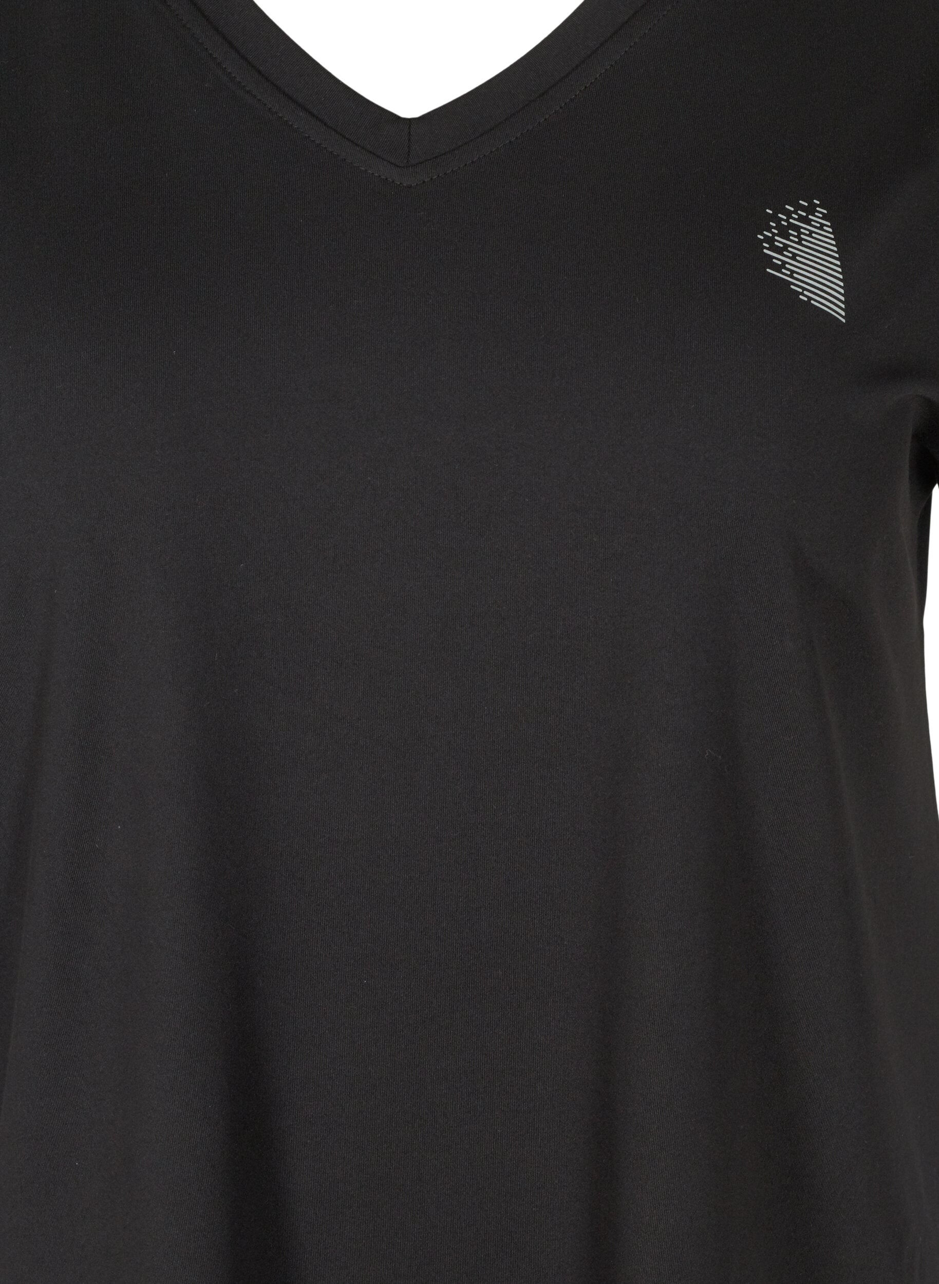 ZizziLockeres Trainings-T-Shirt mit V-Ausschnitt, Schwarz, Packshot image number 2