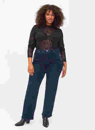 Gemma Jeans in normaler Passform mit hoher Taille, Dark blue, Model