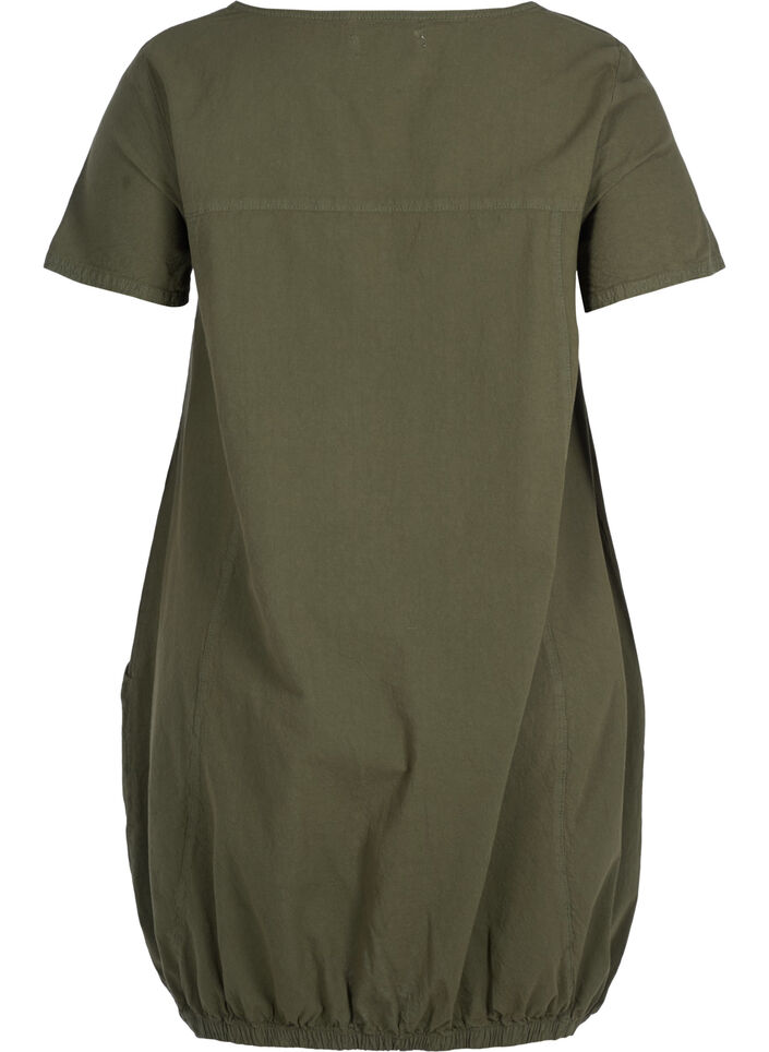 Kurzarm Kleid aus Baumwolle, Gr&uuml;n, Packshot image number 1