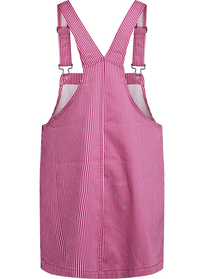 Kurzes Latzkleid mit Streifen, Red Stripe, Packshot image number 1