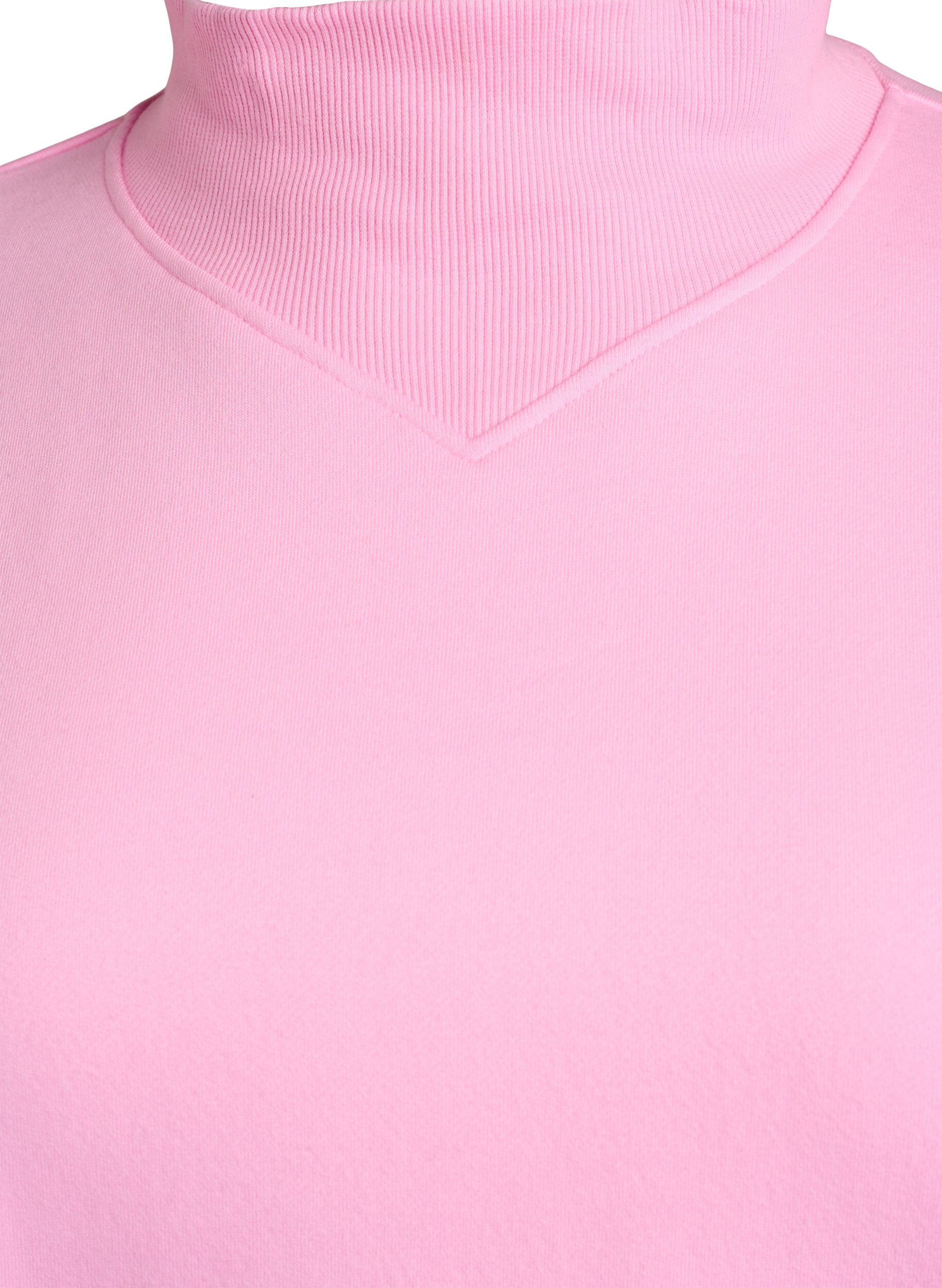 Zizzi Sweatshirt mit hohem Kragen und langen &Auml;rmeln, Pink, Packshot image number 2