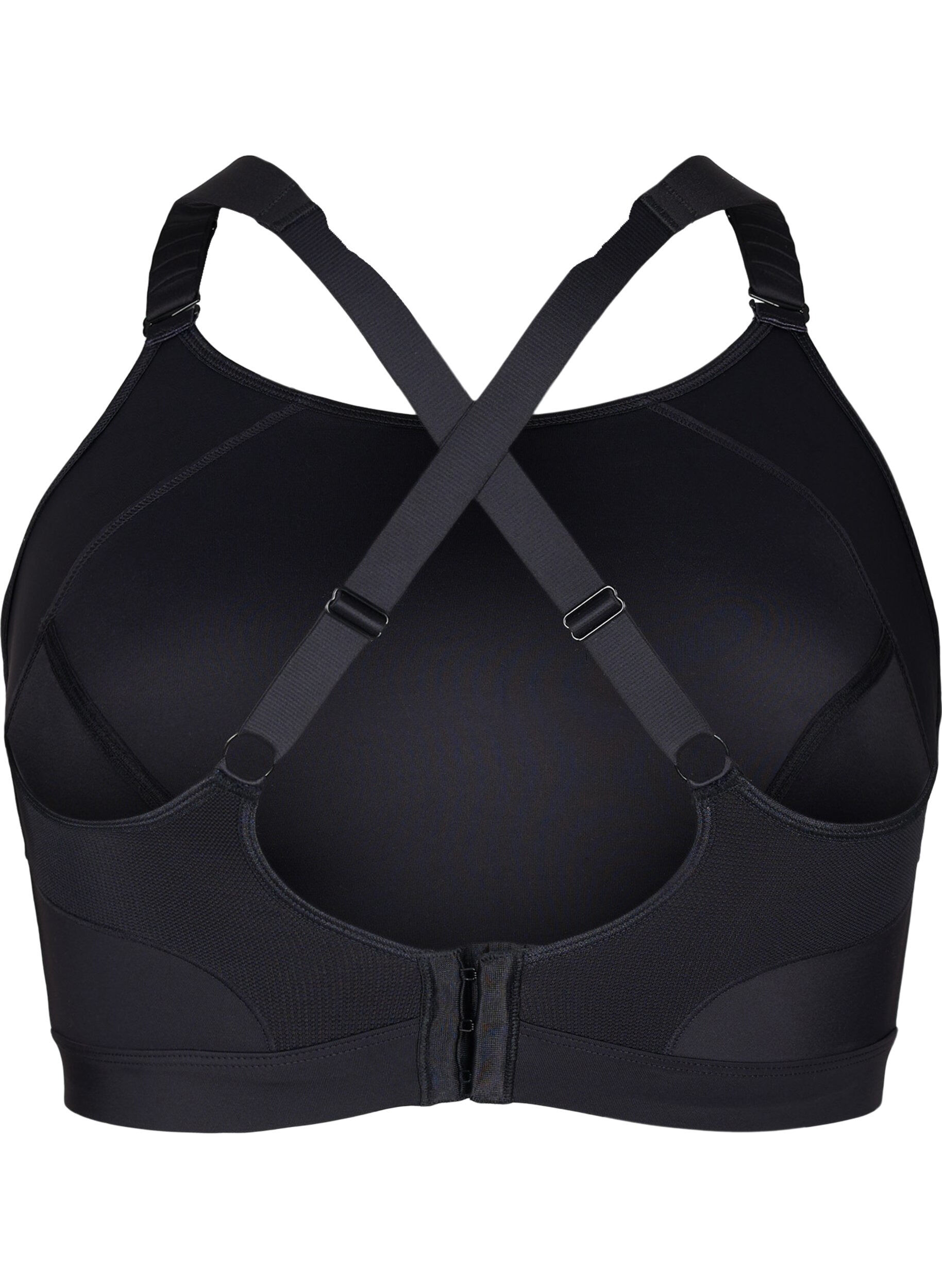 Zizzi CORE, SUPER HIGH, SPORTS BRA - Sport-BH mit verstellbaren Schultertr&auml;gern, Black, Packshot image number 1