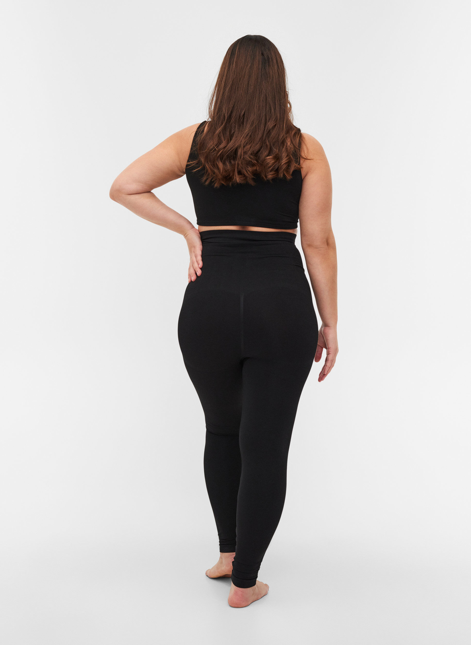 Zizzi Shapewear Leggings mit hoher Taille, Black, Model image number 1