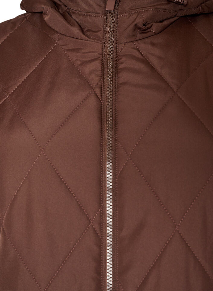 Leicht wattierte Jacke mit Rautensteppung, Braun, Packshot image number 2