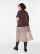 Karierter Midi-Rock aus Mesh, Beige, Model image number 1